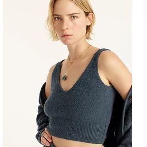 NWOT JCREW Cotton bouclé cropped sweater-tank